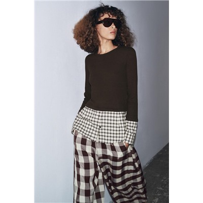 CONTRAST CHECK SHIRT