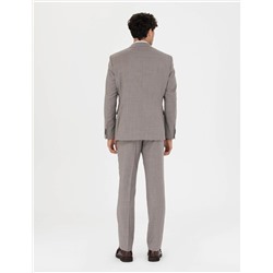 %100 Yün Açık Kahverengi Slim Fit Takım Elbise