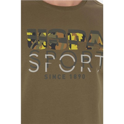 Erkek Haki Bisiklet Yaka Comfort Sweatshirt