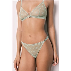 Braga brasileña encaje y tul verde