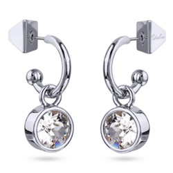 Серьги Теннис (кристаллы SW белые 8мм; покрытие родий), Есть комплект