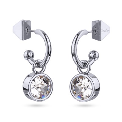 Серьги Теннис (кристаллы SW белые 8мм; покрытие родий), Есть комплект