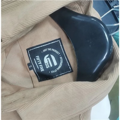 Мужская однотонная вельветовая рубашка