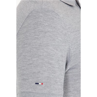 Erkek Gri Melanj Basic Polo Yaka Tişört