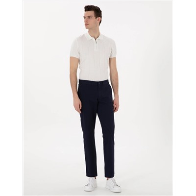 Lacivert Regular Fit Basic Kanvas Pantolon