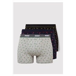 Mavi 3lü Baskılı Boxer 0911988-900