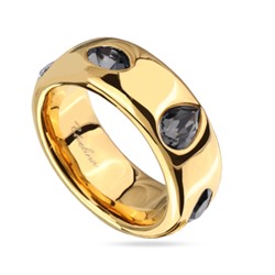 Кольцо Эйва (кристаллы SW темно-серые; покрытие золото), Есть комплект