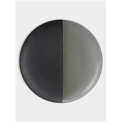 Тарелка обеденная, 27,5 см, фарфор P, черно-серая, в крапинку, Umi