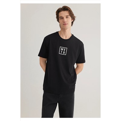 Mavi MVTR Baskılı Siyah Tişört Loose Fit / Bol Rahat Kesim 0612004-900