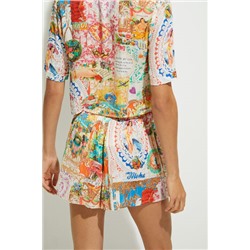 Pantalón short hawaiano lúrex