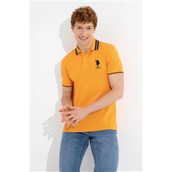 Erkek Koyu Sarı Polo Yaka Basic Tişört
