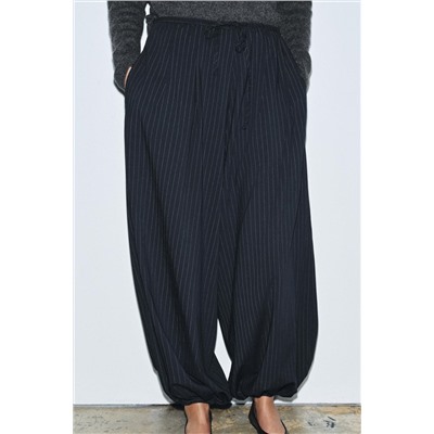 ZW COLLECTION PINSTRIPE BALLOON TROUSERS