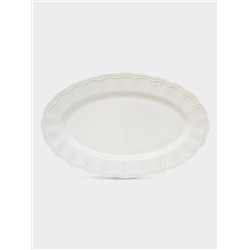 Блюдо, 36x23 см, овальное, белое, Elite