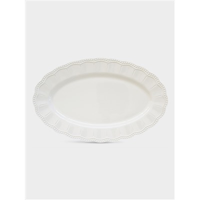 Блюдо, 36x23 см, овальное, белое, Elite