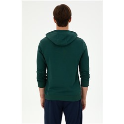 Erkek Koyu Yeşil Basic Sweatshirt
