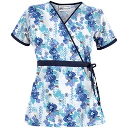 UA Floral Zen Navy Print Scrub Top