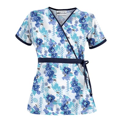 UA Floral Zen Navy Print Scrub Top