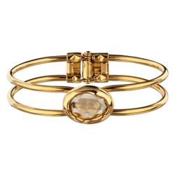 Браслет Грация (кристаллы SW 18x13 шампань; покрытие золото), Есть комплект