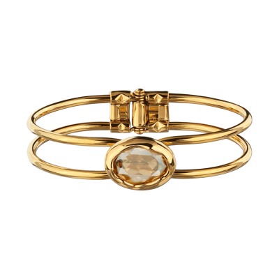 Браслет Грация (кристаллы SW 18x13 шампань; покрытие золото), Есть комплект