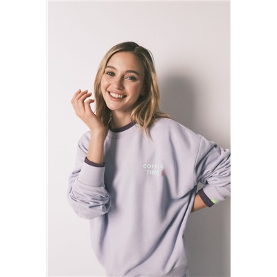 Sudadera felpa algodón lila