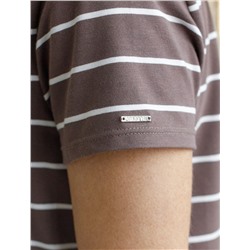 Базовая футболка в полоску полуприлегающая из премиального хлопка с эластаном