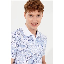 Erkek Mavi Polo Yaka Tişört