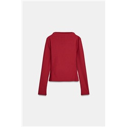 CREPE HIGH NECK T-SHIRT