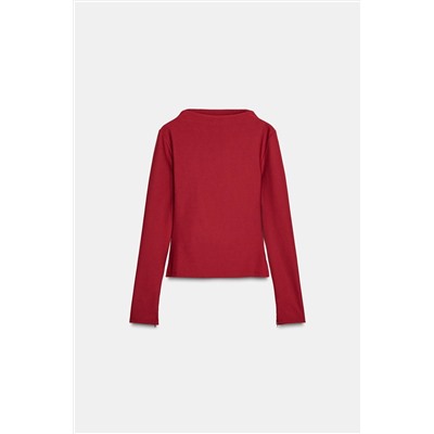 CREPE HIGH NECK T-SHIRT