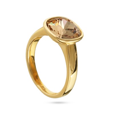 Кольцо Триумф (кристаллы SW шампань 10мм; покрытие золото), Есть комплект