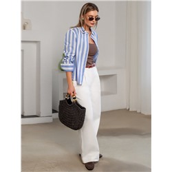 Блузка свободного силуэта в широкую полоску из 100 % хлопка