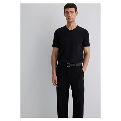 Mavi Siyah Basic V Yaka Tişört Slim Fit / Dar Kesim 065586-900