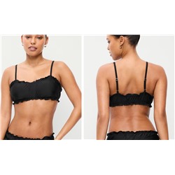 Scoop-Neck Ruffle Swim Top