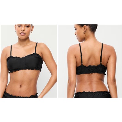 Scoop-Neck Ruffle Swim Top