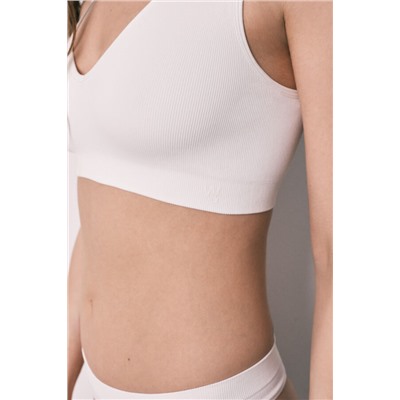 Top halter liso clean cut blanco