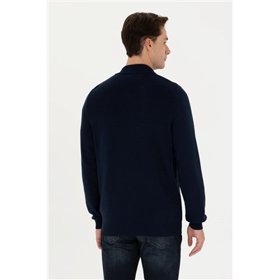 Erkek Lacivert Triko Hırka