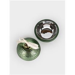 Емкость для хранения, 13х11 см, 180 мл, стекло Р/металл, зеленая, Шар, Сhristmas time