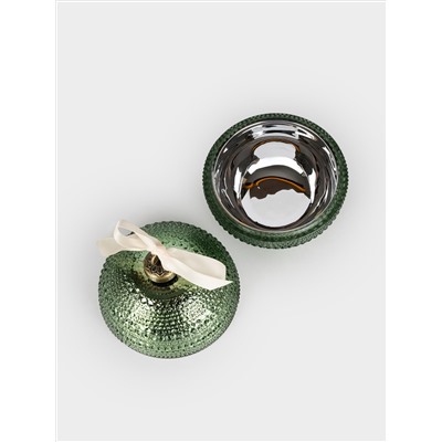 Емкость для хранения, 13х11 см, 180 мл, стекло Р/металл, зеленая, Шар, Сhristmas time