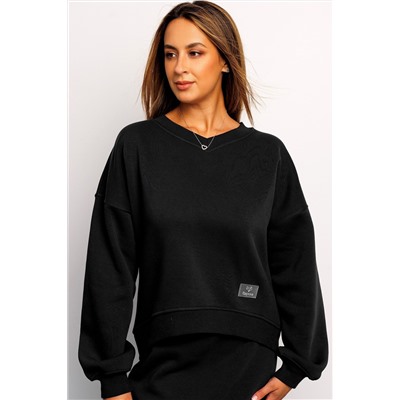 Свитшот худи оверсайз кофта с начесом 387BLK