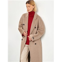 Двубортное пальто из шерсти, R133/toffees