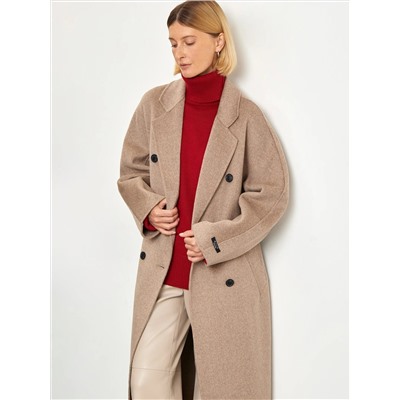 Двубортное пальто из шерсти, R133/toffees