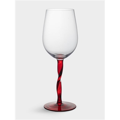 Бокал для вина, 540 мл, 2 шт, стекло, красная ножка, Villalago