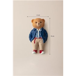Simon Bear Magnet - Lacivert/Bej - 4x8 cm