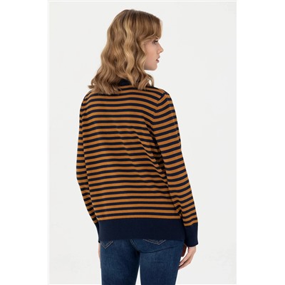 Kadın Lacivert Balıkçı Yaka Kazak