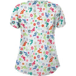 UA Springtime Hop White Print Scrub Top