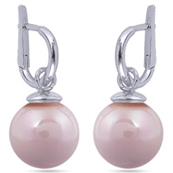 Серьги (Майорка 14мм розовая; покрытие родий), Есть комплект