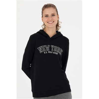 Kadın Siyah Kapüşonlu Sweatshirt