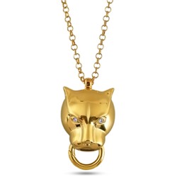 Кулон Пантера (кристаллы SW белые; покрытие золото) 80см, Есть комплект