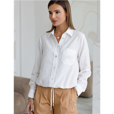 Блузка с кулиской по низу из вискозы