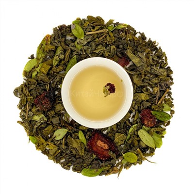 Чай зеленый - Земляника со сливками №2 - 100 гр