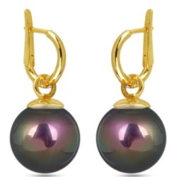 Серьги (Майорка 14мм бургунди хамелеон; покрытие золото), Есть комплект